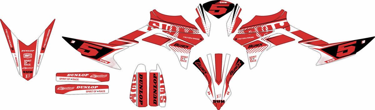 SWM SM125 R - SM500 R FULL GRAPHICS KIT ''FACTORED RED'' DESIGN
