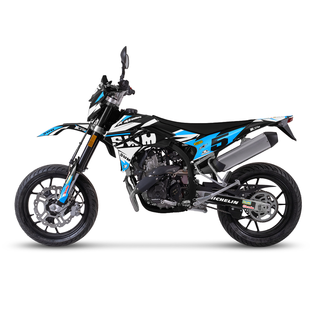 SWM SM125 R - SM500 R FULL GRAPHICS KIT ''RACED BLUE'' DESIGN