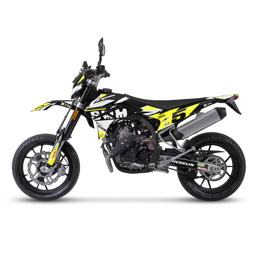 SWM SM125 R - SM500 R FULL GRAPHICS KIT ''RACED FLUO YELLOW'' DESIGN