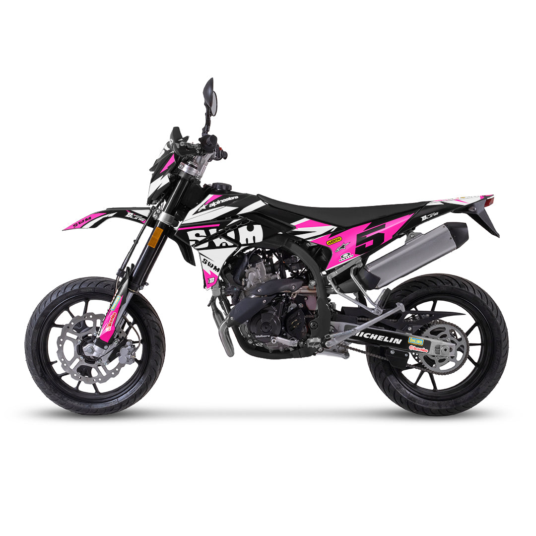 SWM SM125 R - SM500 R FULL GRAPHICS KIT ''RACED PINK'' DESIGN