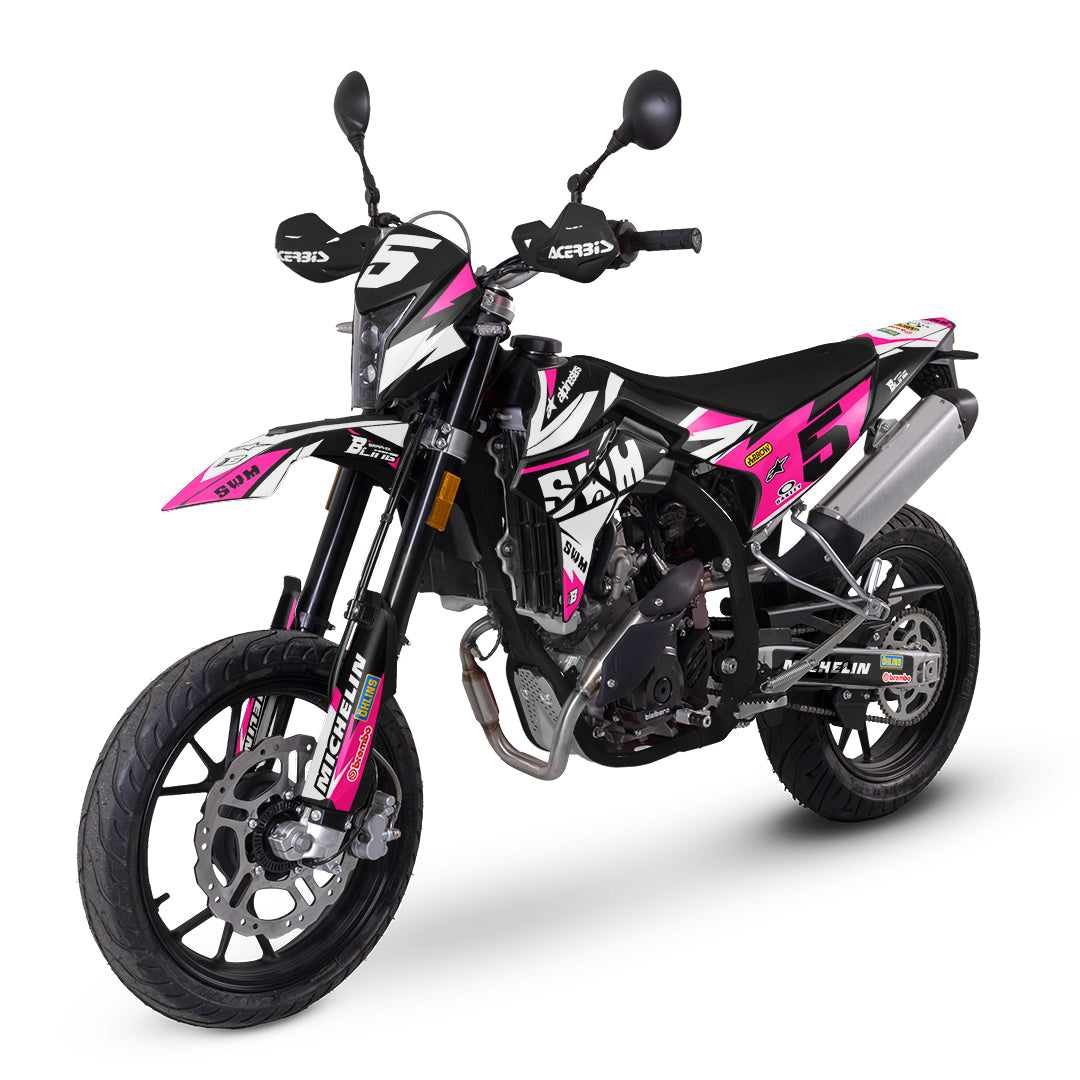 SWM SM125 R - SM500 R FULL GRAPHICS KIT ''RACED PINK'' DESIGN