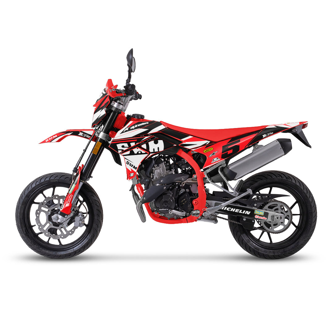 SWM SM125 R - SM500 R FULL GRAPHICS KIT ''RACED RED'' DESIGN