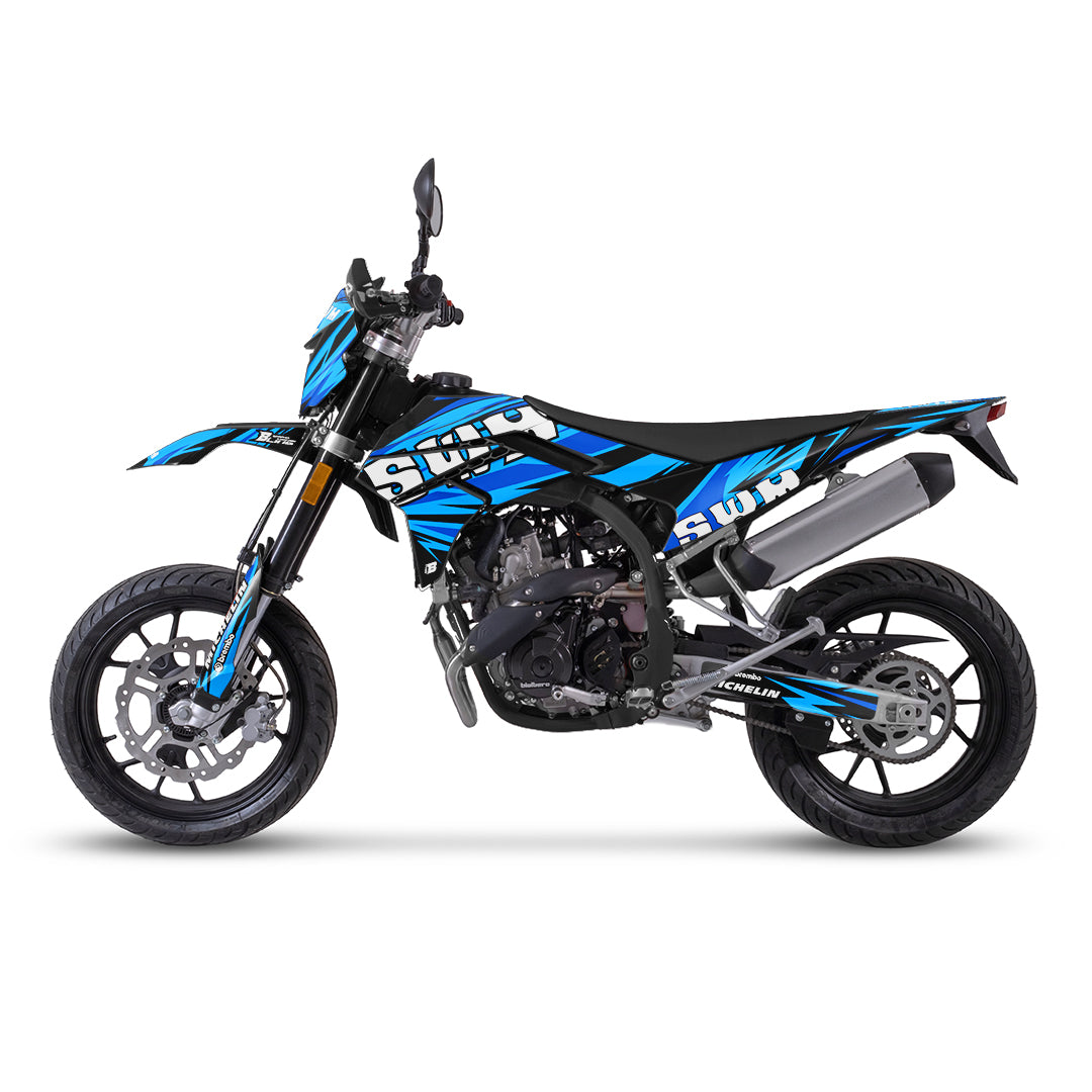 SWM SM125 R - SM500 R FULL GRAPHICS KIT ''SHRED BLUE'' DESIGN