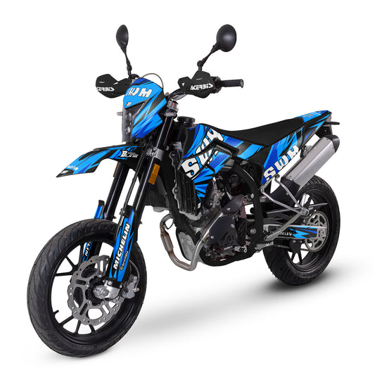SWM SM125 R - SM500 R FULL GRAPHICS KIT ''SHRED BLUE'' DESIGN