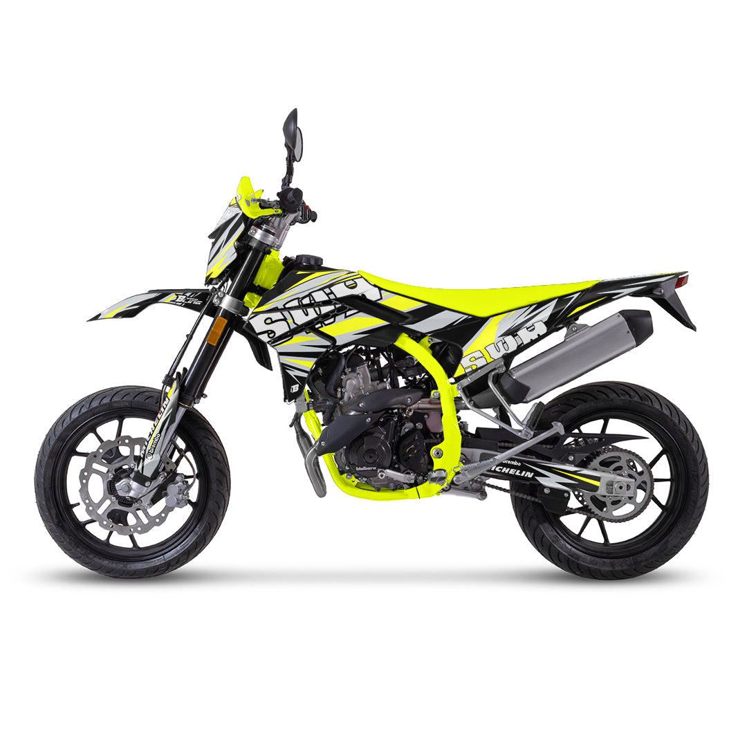 SWM SM125 R - SM500 R FULL GRAPHICS KIT ''SHRED FLUO YELLOW'' DESIGN