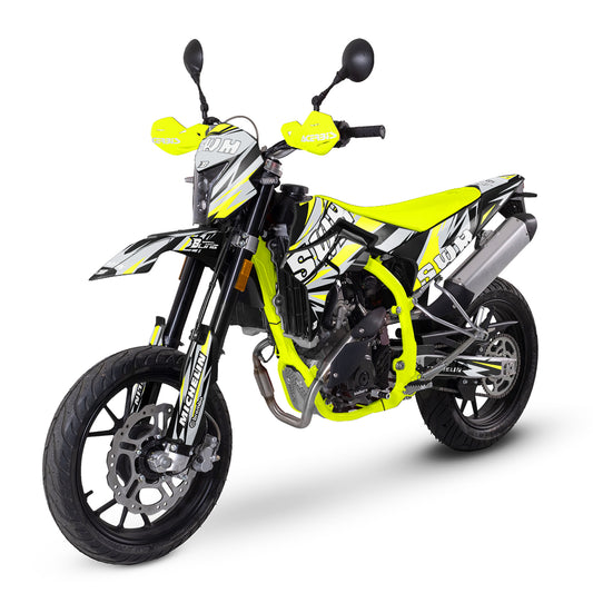 SWM SM125 R - SM500 R FULL GRAPHICS KIT ''SHRED FLUO YELLOW'' DESIGN