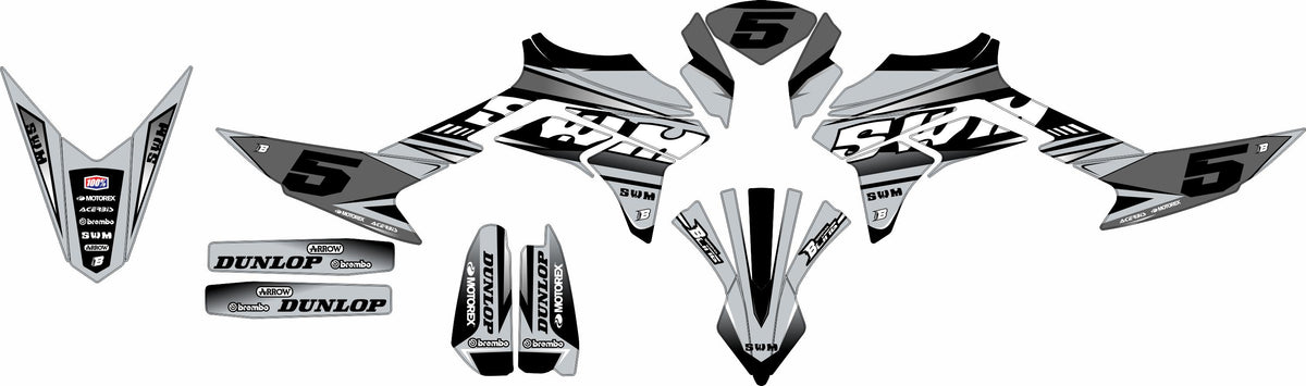 SWM SM125 R - SM500 R FULL GRAPHICS KIT ''TRANCED GREY'' DESIGN