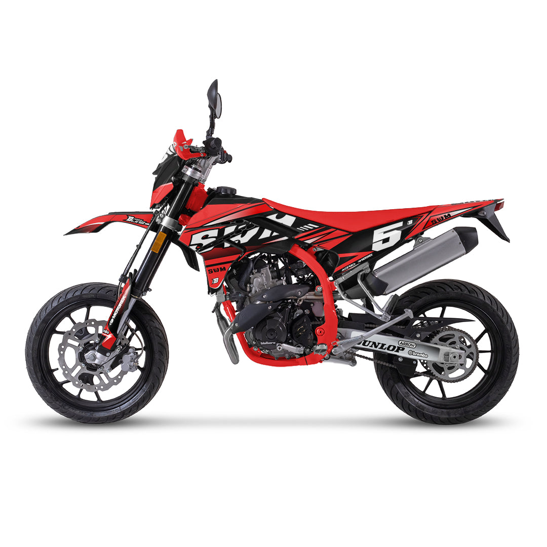 SWM SM125 R - SM500 R FULL GRAPHICS KIT ''TRANCED RED'' DESIGN