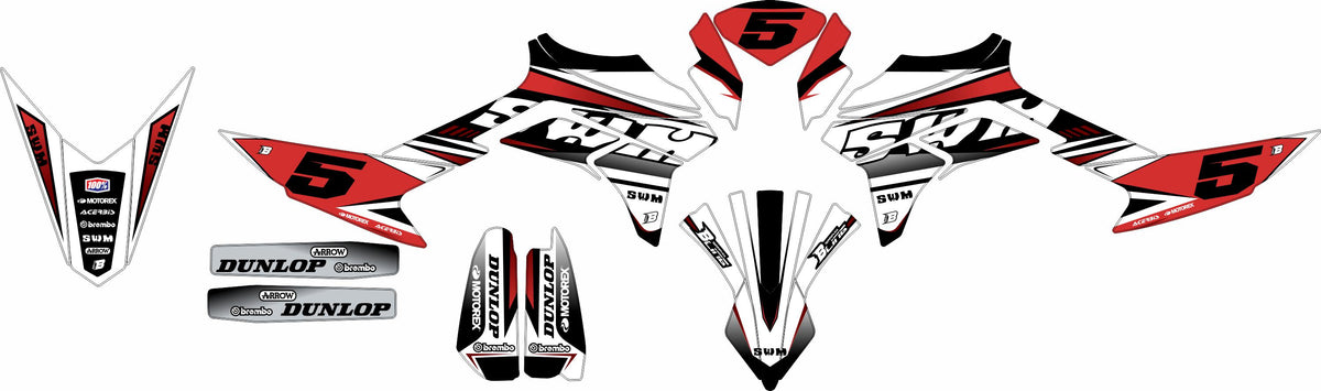 SWM SM125 R - SM500 R FULL GRAPHICS KIT ''TRANCED WHITE'' DESIGN
