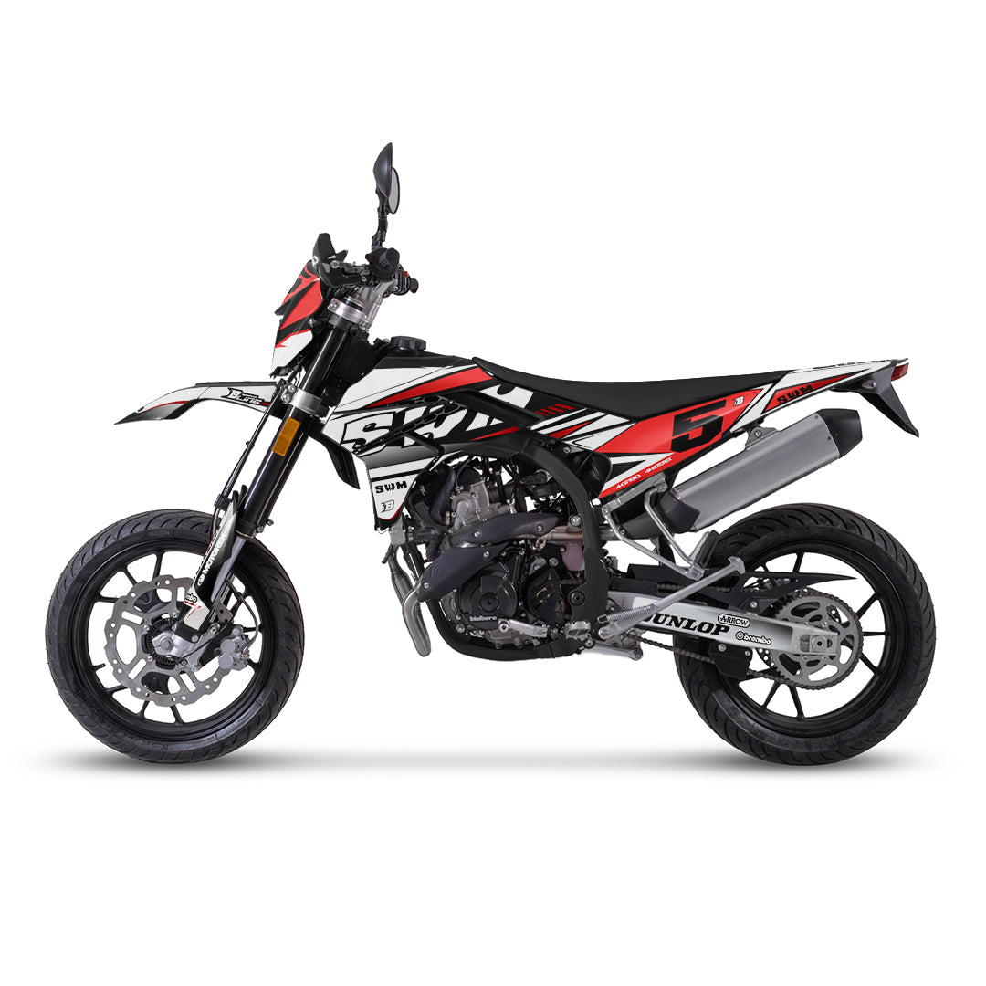 SWM SM125 R - SM500 R FULL GRAPHICS KIT ''TRANCED WHITE'' DESIGN