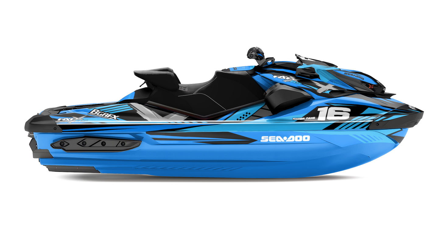 SEA-DOO RXP RXP-X 2021-2027 FULL GRAPHICS KIT "RACED BLUE" DESIGN