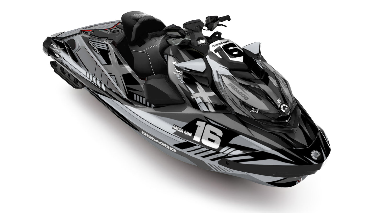 SEA-DOO RXP RXP-X 2021-2027 FULL GRAPHICS KIT "RACED GREY" DESIGN