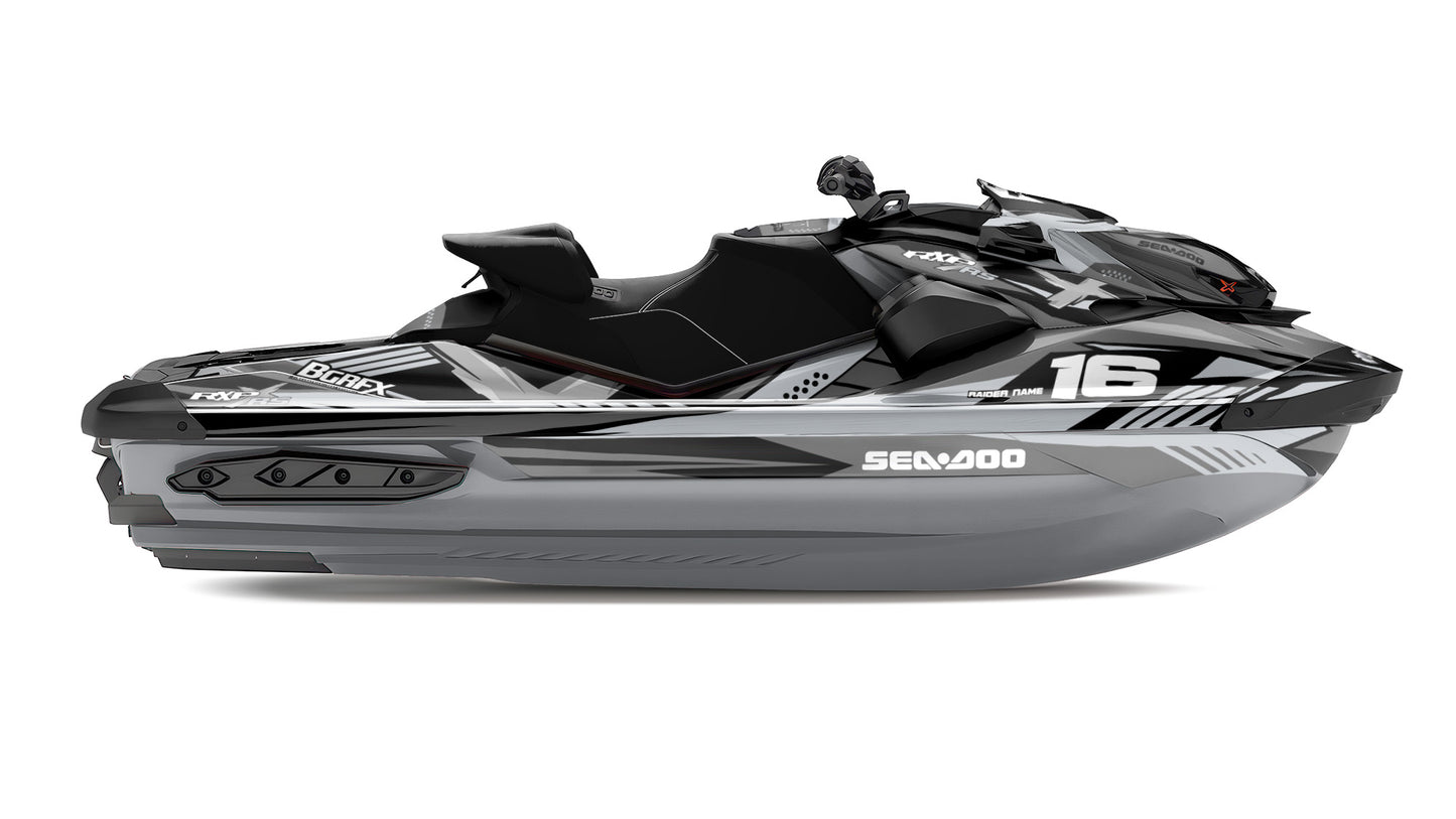 SEA-DOO RXP RXP-X 2021-2027 FULL GRAPHICS KIT "RACED GREY" DESIGN
