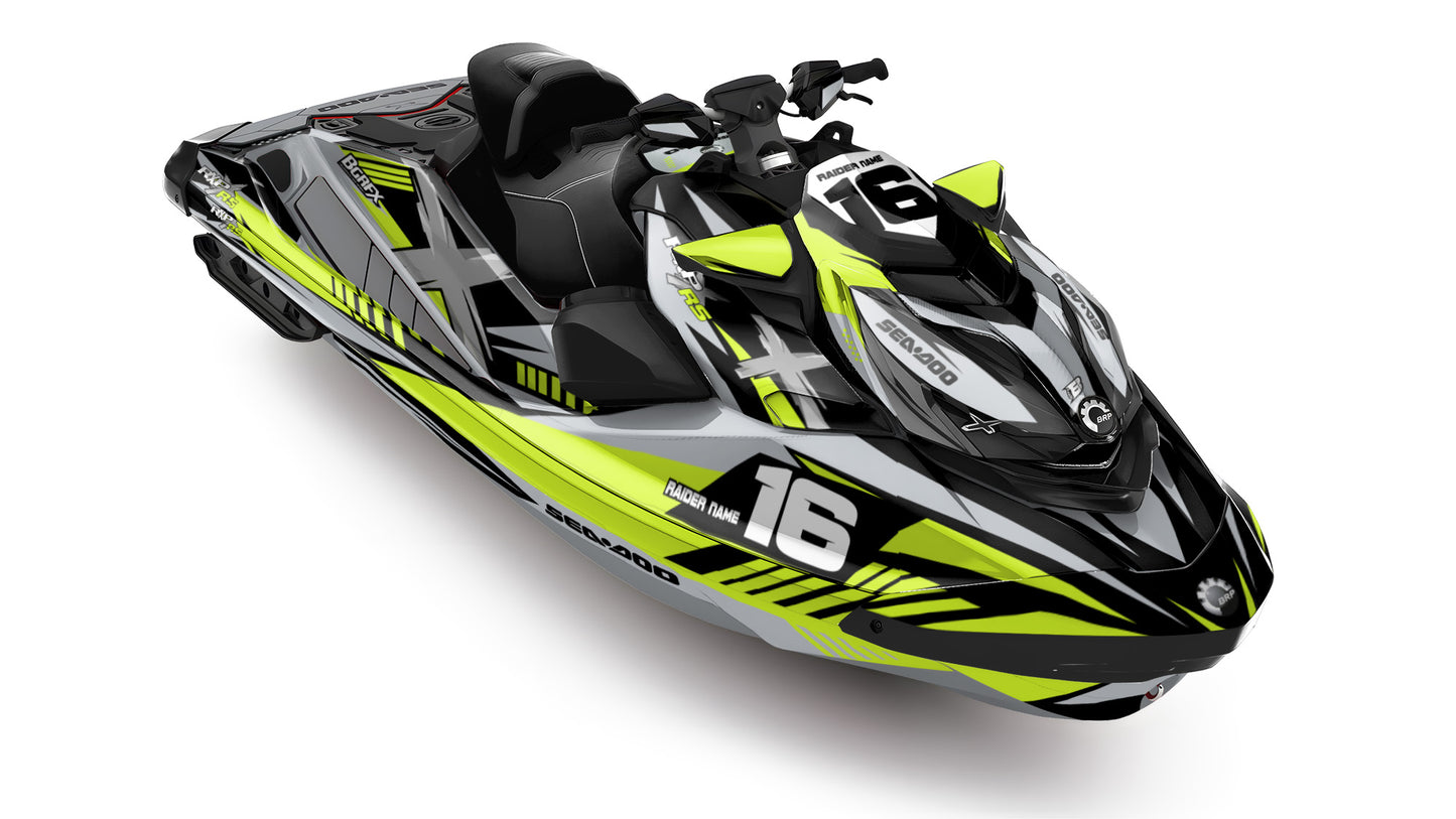 SEA-DOO RXP RXP-X 2021-2027 FULL GRAPHICS KIT "RACED LIME" DESIGN
