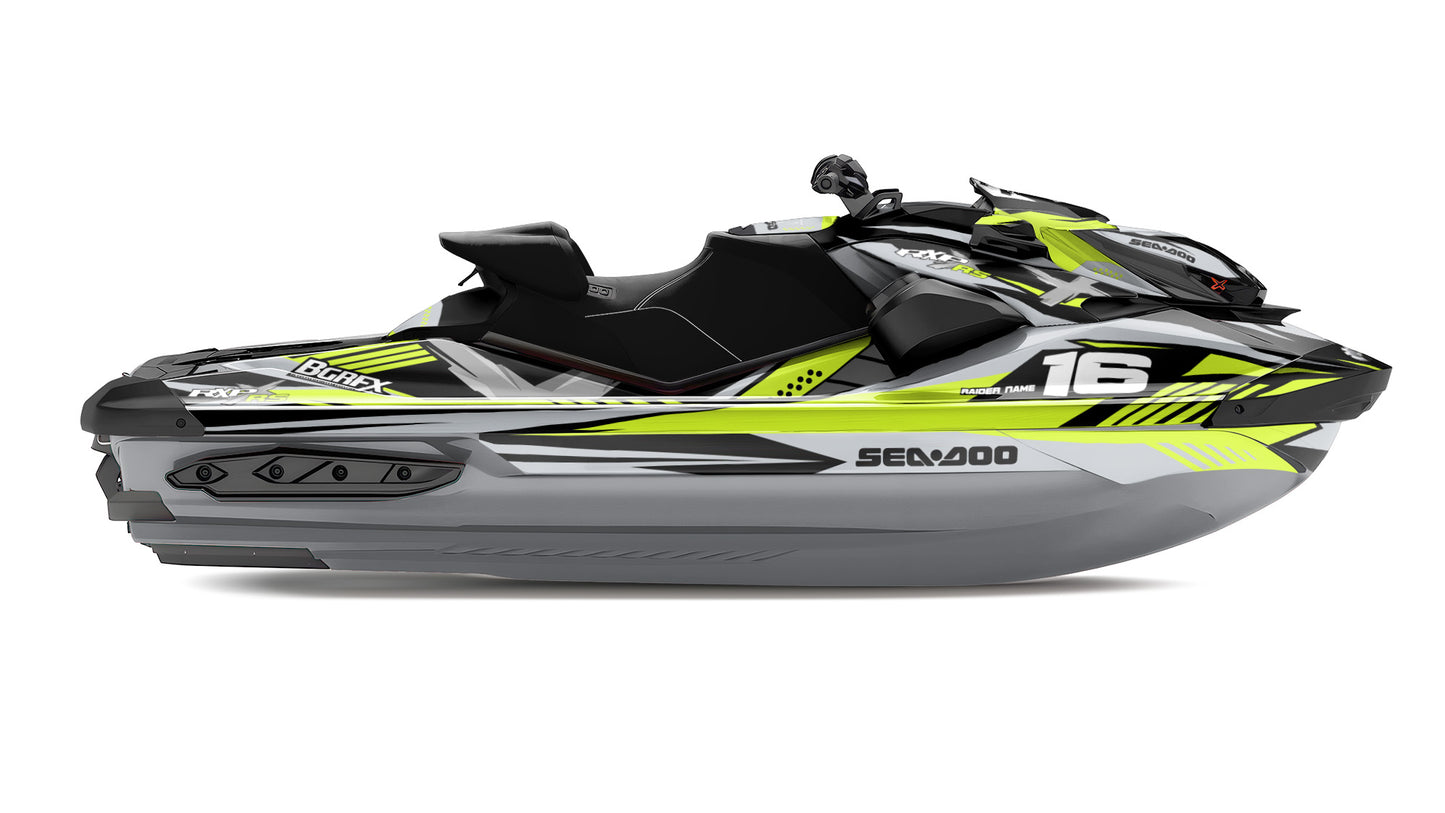 SEA-DOO RXP RXP-X 2021-2027 FULL GRAPHICS KIT "RACED LIME" DESIGN