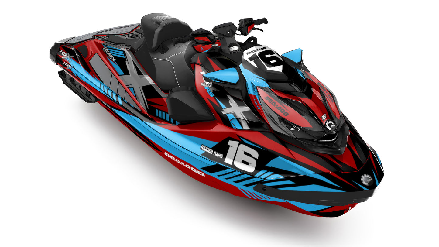 SEA-DOO RXP RXP-X 2021-2027 FULL GRAPHICS KIT "RACED RED" DESIGN