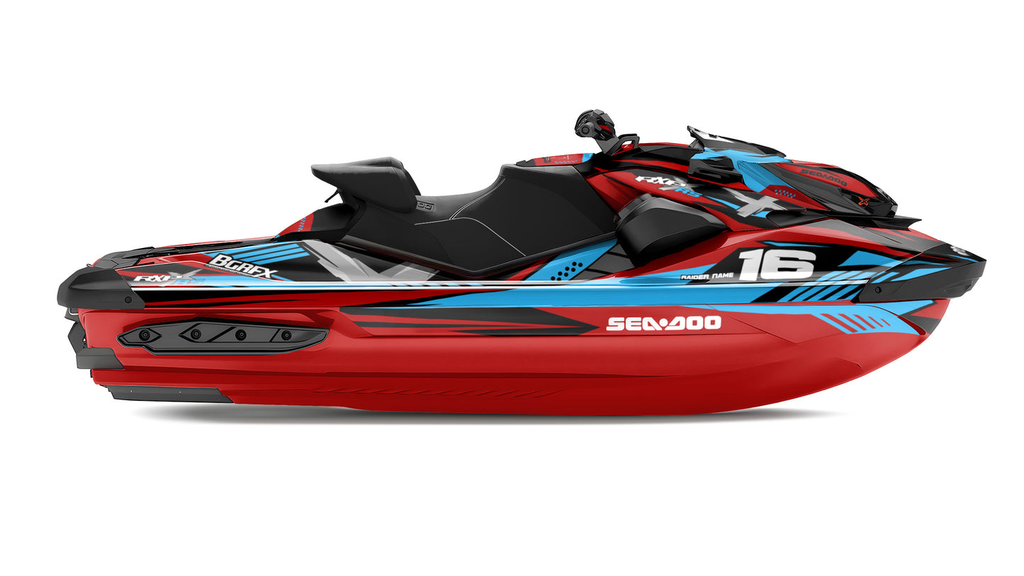 SEA-DOO RXP RXP-X 2021-2027 FULL GRAPHICS KIT "RACED RED" DESIGN