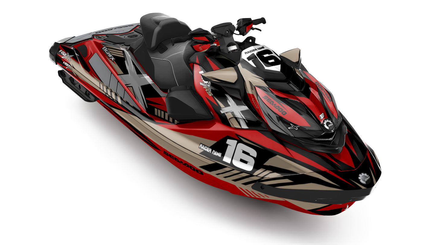 SEA-DOO RXP RXP-X 2021-2027 FULL GRAPHICS KIT "RACED TAN" DESIGN