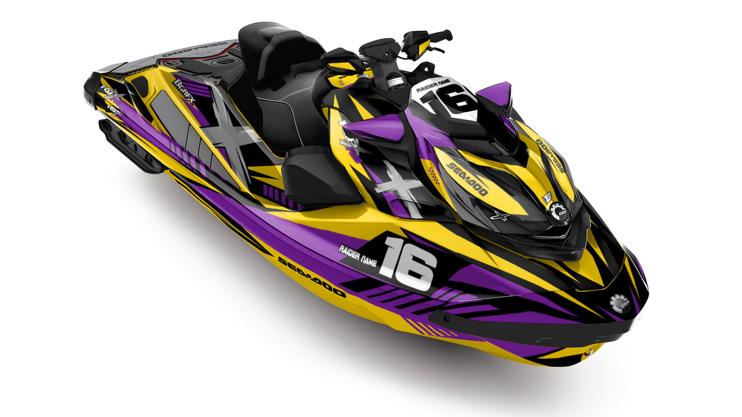 SEA-DOO RXP RXP-X 2021-2027 FULL GRAPHICS KIT "RACED YELLOW" DESIGN
