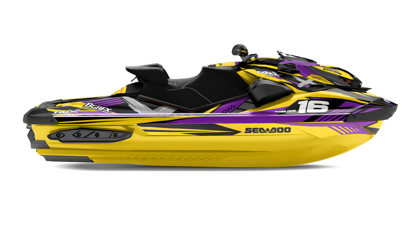 SEA-DOO RXP RXP-X 2021-2027 FULL GRAPHICS KIT "RACED YELLOW" DESIGN