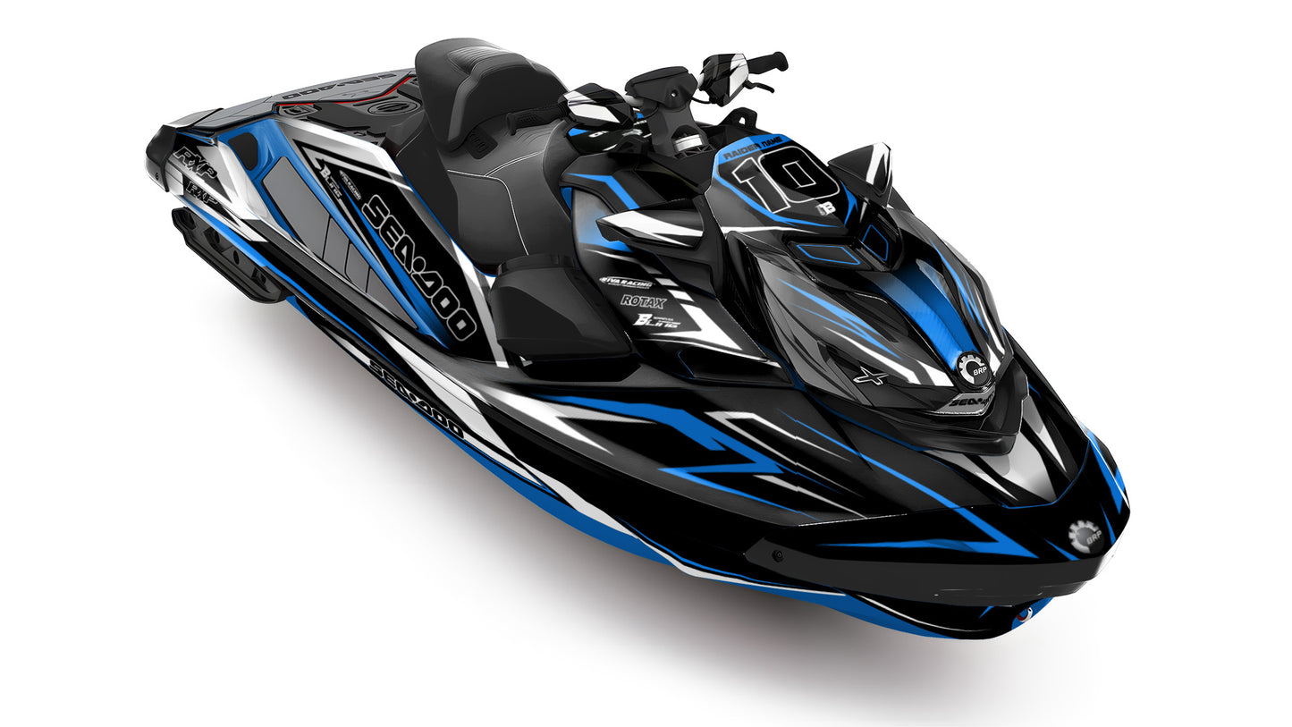 SEA-DOO RXP RXP-X 2021-2027 FULL GRAPHICS KIT "ATTACK BLUE" DESIGN