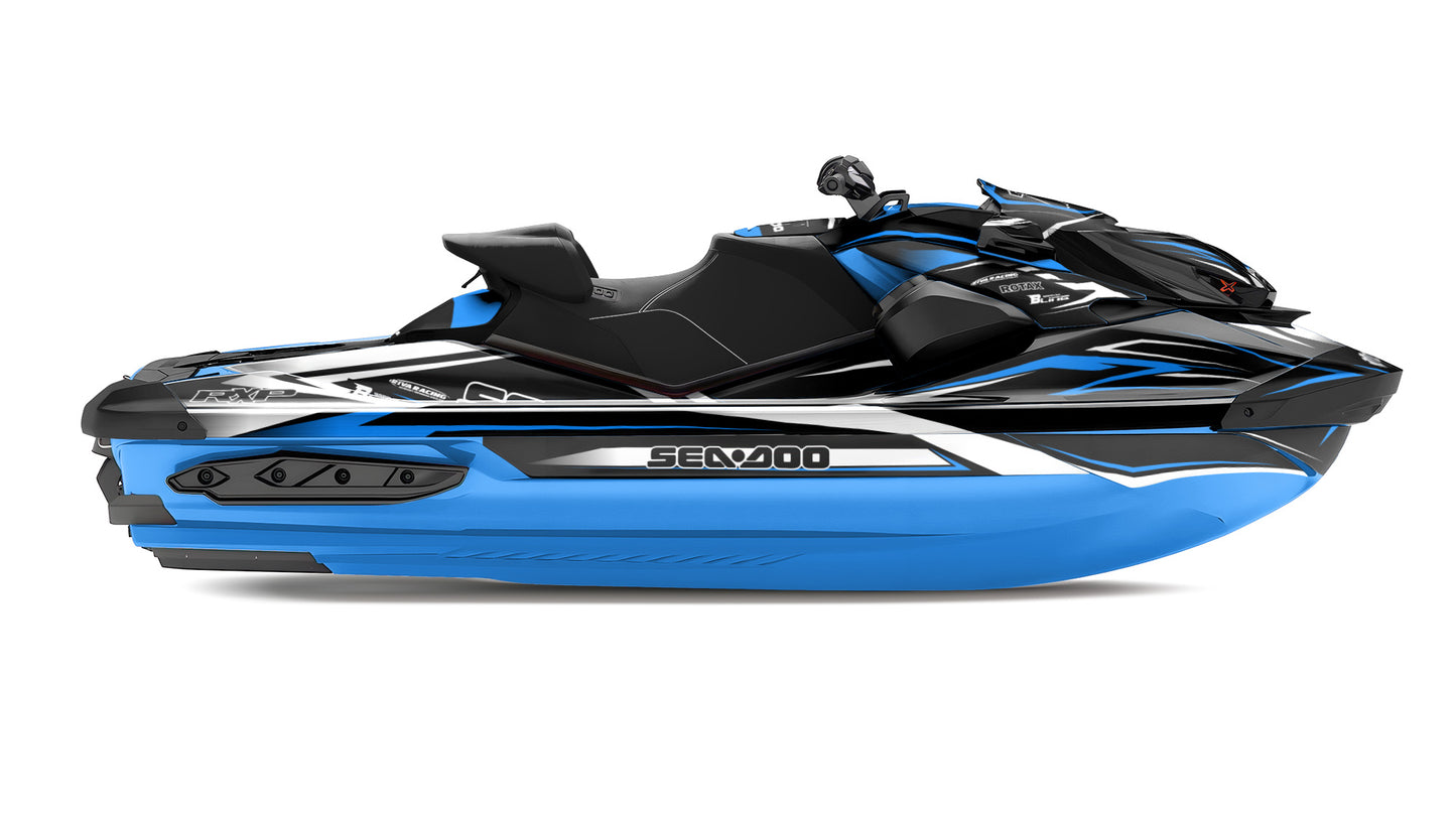 SEA-DOO RXP RXP-X 2021-2027 FULL GRAPHICS KIT "ATTACK BLUE" DESIGN