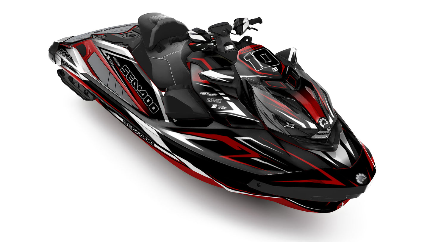 SEA-DOO RXP RXP-X 2021-2027 FULL GRAPHICS KIT "ATTACK RED" DESIGN