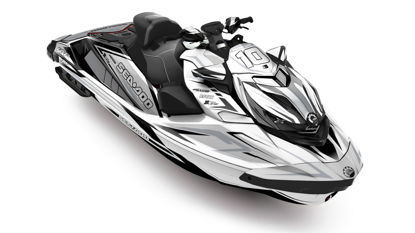 SEA-DOO RXP RXP-X 2021-2027 FULL GRAPHICS KIT "ATTACK WHITE" DESIGN