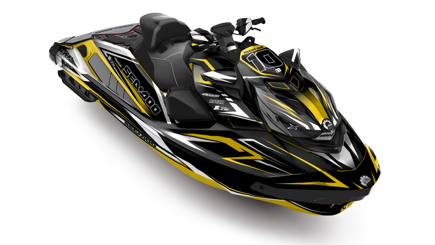 SEA-DOO RXP RXP-X 2021-2027 FULL GRAPHICS KIT "ATTACK YELLOW" DESIGN