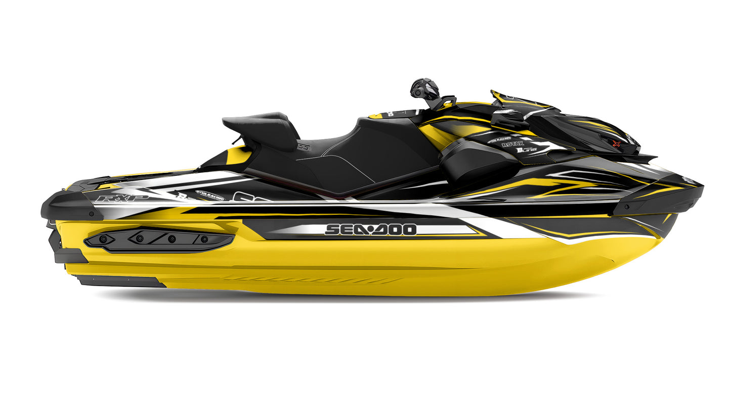 SEA-DOO RXP RXP-X 2021-2027 FULL GRAPHICS KIT "ATTACK YELLOW" DESIGN