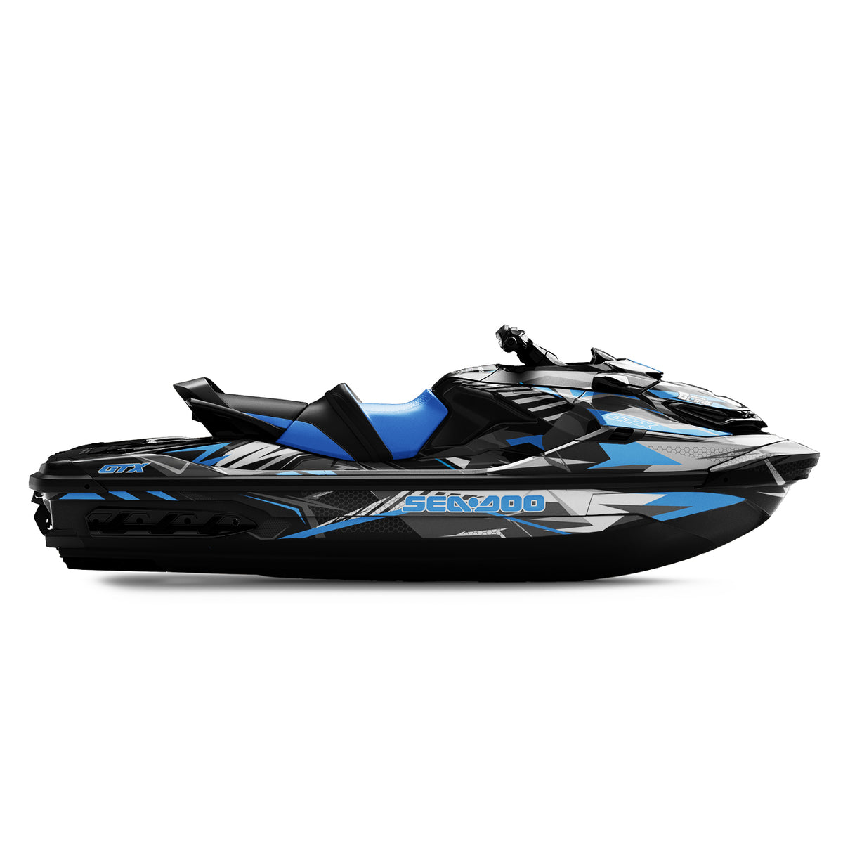 SEA-DOO RXT-GTX 2018-2026 FULL GRAPHICS KIT "FLUX BLUE" DESIGN