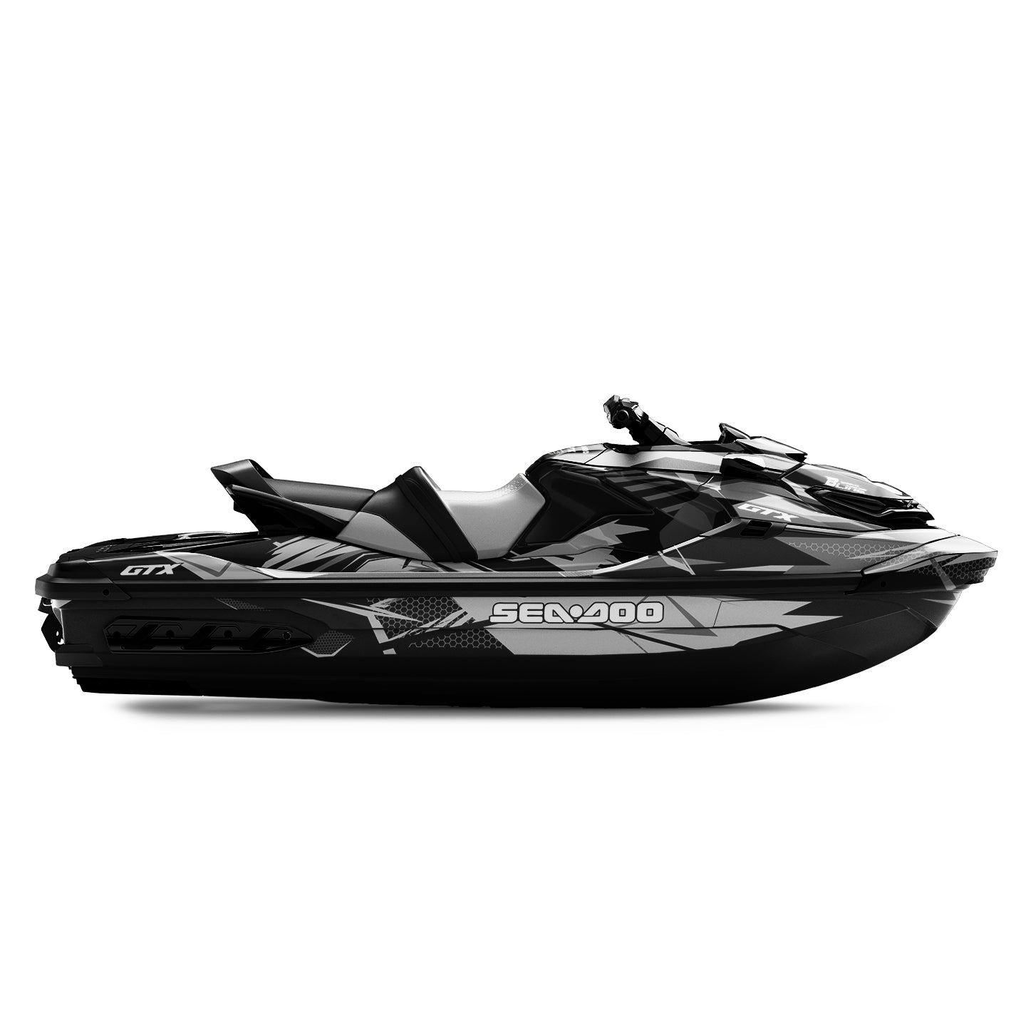 SEA-DOO RXT-GTX 2018-2026 FULL GRAPHICS KIT "FLUX GREY" DESIGN