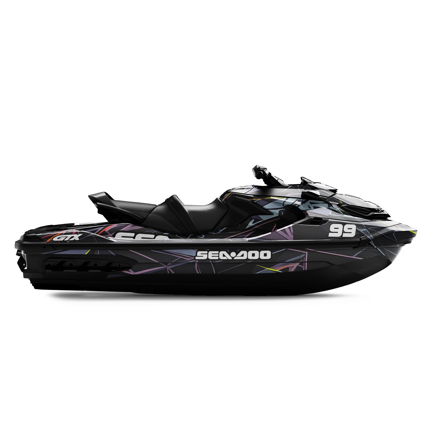 SEA-DOO RXT-GTX 2018-2026 FULL GRAPHICS KIT "HYPERWAVE FUTURISTIC" DESIGN