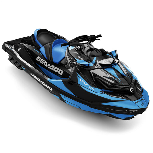 SEA-DOO RXT-GTX 2018-2026 FULL GRAPHICS KIT "IGNITE BLUE" DESIGN