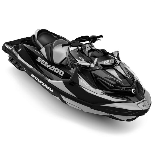 SEA-DOO RXT-GTX 2018-2026 FULL GRAPHICS KIT "IGNITE GREY" DESIGN