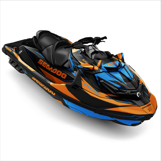 SEA-DOO RXT-GTX 2018-2026 FULL GRAPHICS KIT "IGNITE ORANGE" DESIGN