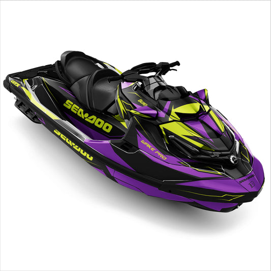 SEA-DOO RXT-GTX 2018-2026 FULL GRAPHICS KIT "IGNITE PURPLE" DESIGN