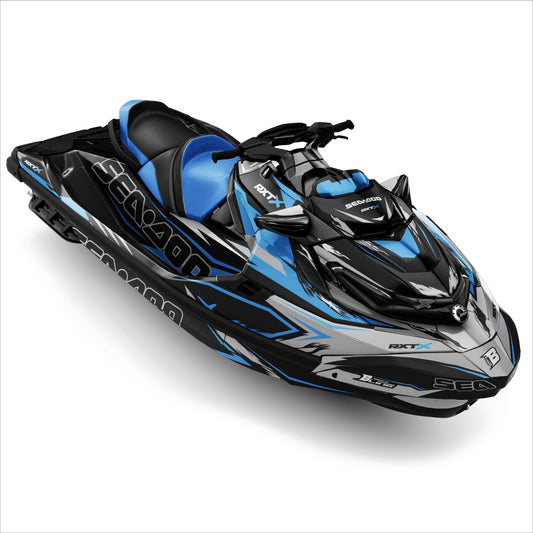 SEA-DOO RXT-GTX 2018-2026 FULL GRAPHICS KIT "RIFT BLUE" DESIGN