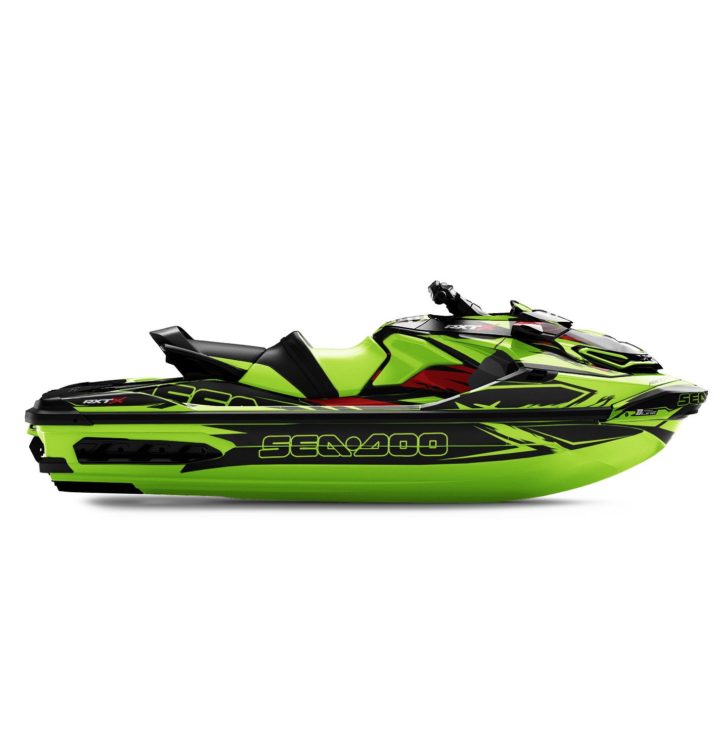 SEA-DOO RXT-GTX 2018-2026 FULL GRAPHICS KIT "RIFT LIGHT GREEN" DESIGN
