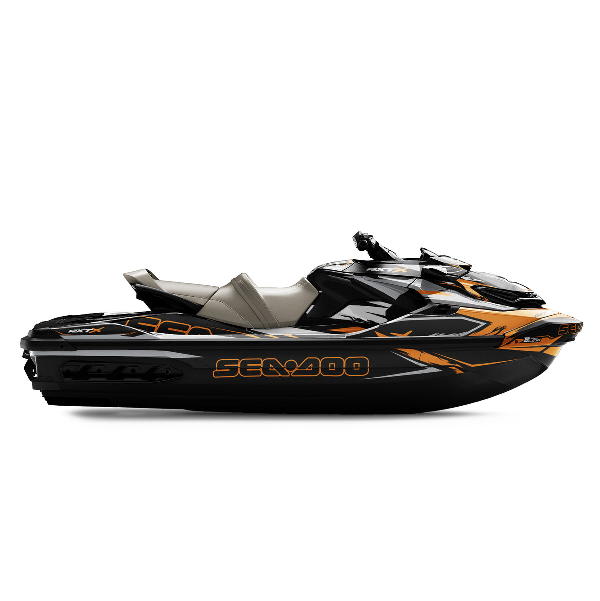 SEA-DOO RXT-GTX 2018-2026 FULL GRAPHICS KIT "RIFT ORANGE" DESIGN