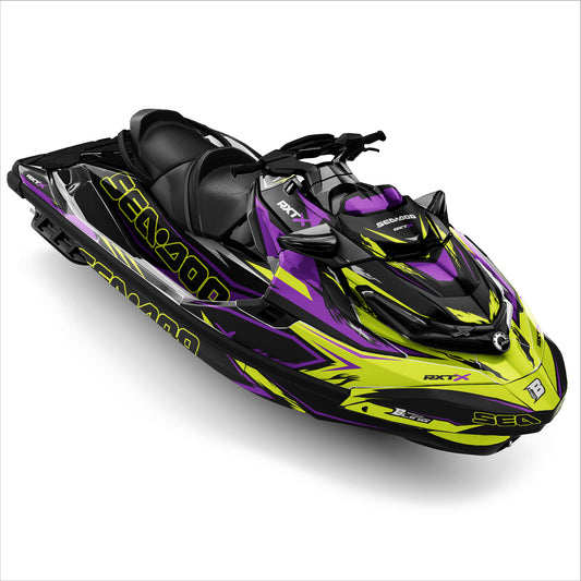 SEA-DOO RXT-GTX 2018-2026 FULL GRAPHICS KIT "RIFT PURPLE" DESIGN