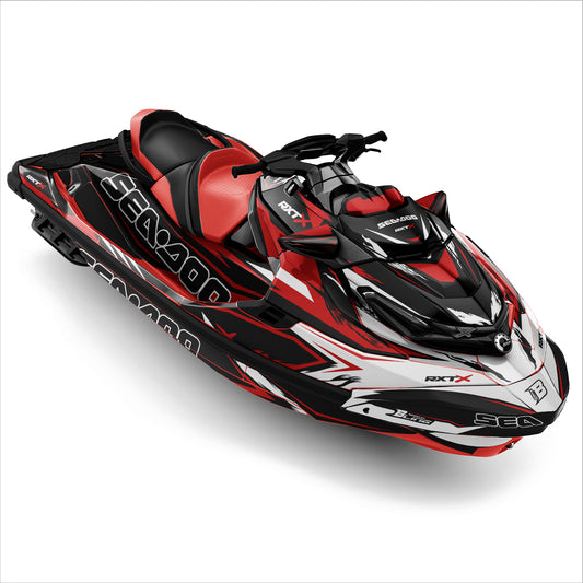 SEA-DOO RXT-GTX 2018-2026 FULL GRAPHICS KIT "RIFT RED" DESIGN