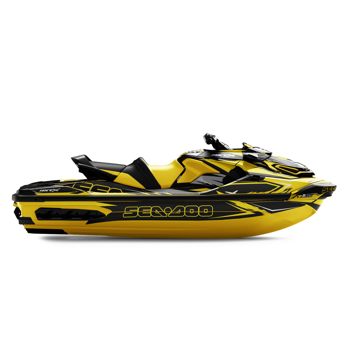 SEA-DOO RXT-GTX 2018-2026 FULL GRAPHICS KIT "RIFT YELLOW" DESIGN