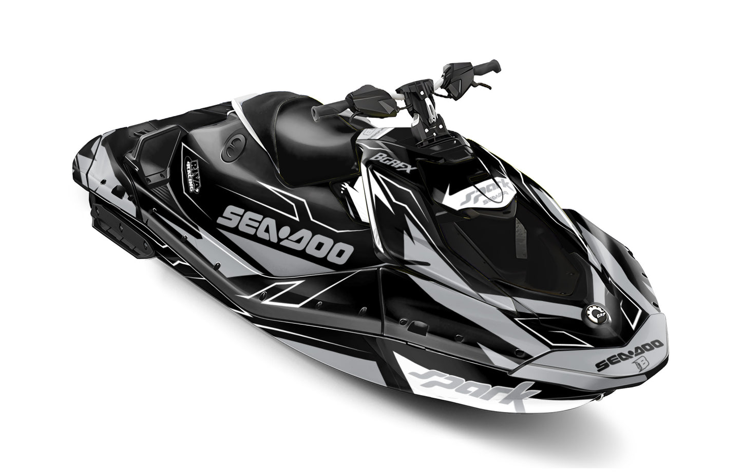 SEA-DOO SPARK TRIXX 2024 FULL GRAPHICS KIT "TUNED GREY" DESIGN