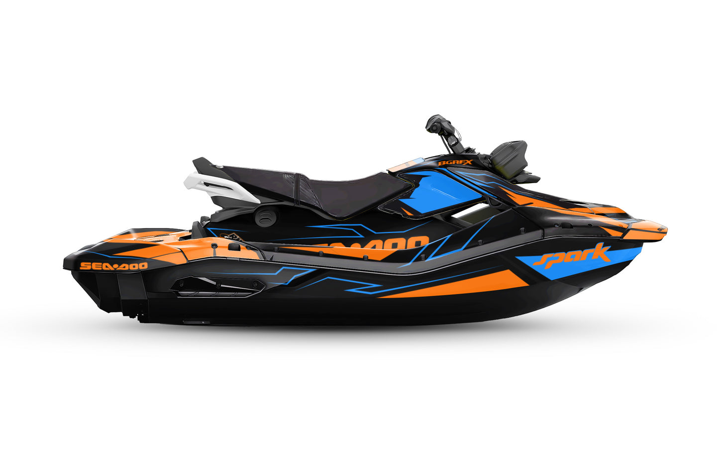 SEA-DOO SPARK TRIXX 2024 FULL GRAPHICS KIT "TUNED ORANGE" DESIGN