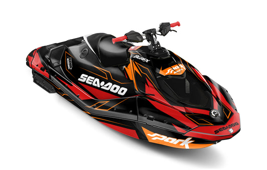 SEA-DOO SPARK TRIXX 2024 FULL GRAPHICS KIT "TUNED RED" DESIGN