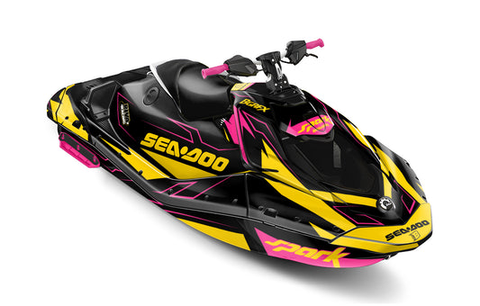 SEA-DOO SPARK TRIXX 2024 FULL GRAPHICS KIT "TUNED YELLOW" DESIGN