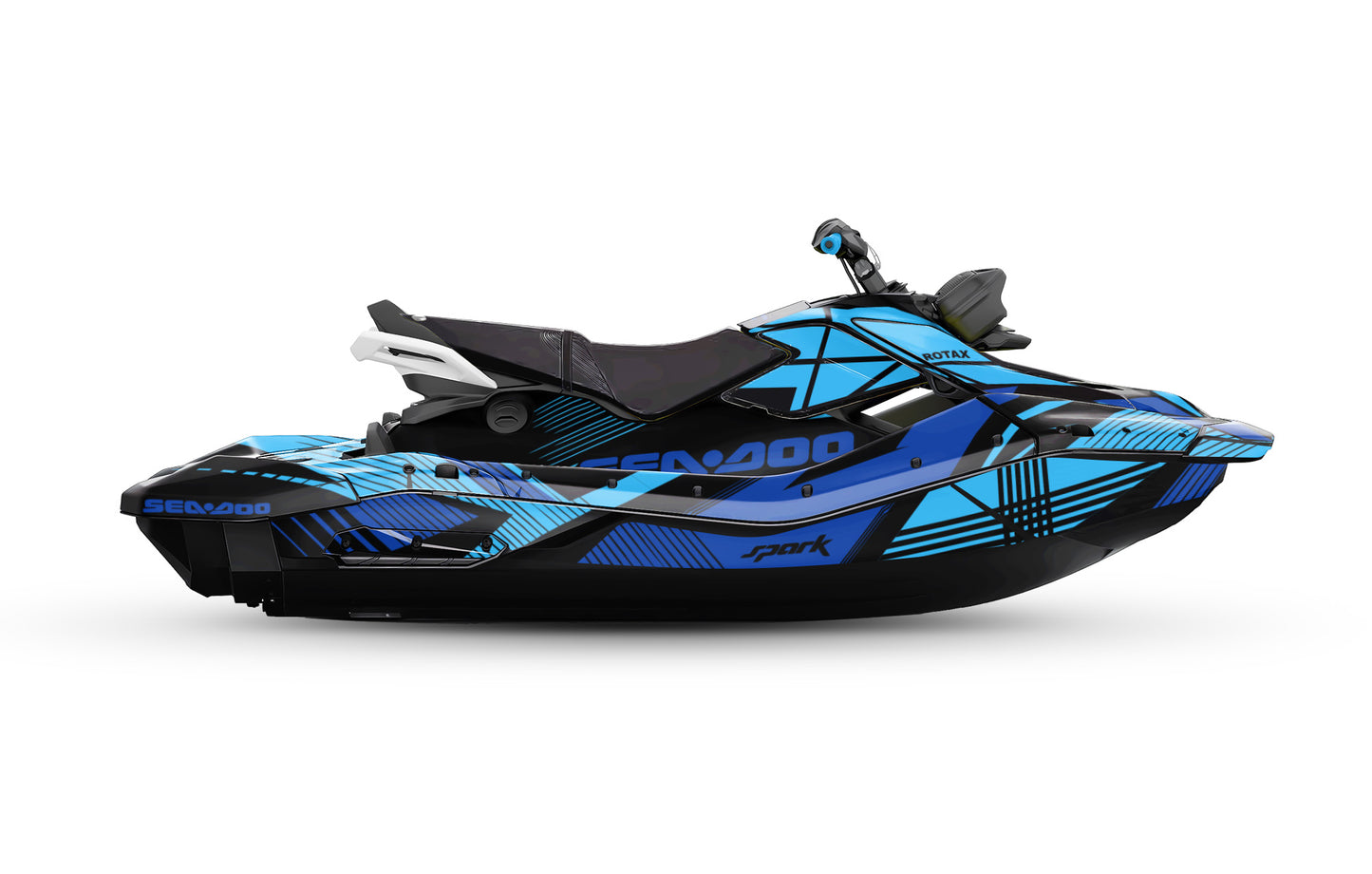 SEA-DOO SPARK TRIXX 2024 FULL GRAPHICS KIT "LINED BLUE" DESIGN