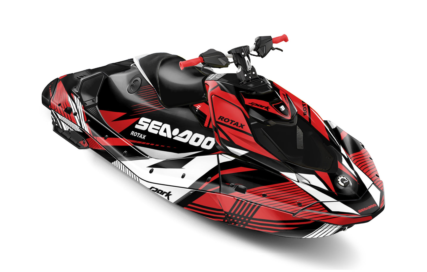 SEA-DOO SPARK TRIXX 2024 FULL GRAPHICS KIT "LINED RED" DESIGN