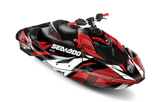 SEA-DOO SPARK TRIXX 2024 FULL GRAPHICS KIT "LINED RED" DESIGN